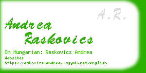 andrea raskovics business card